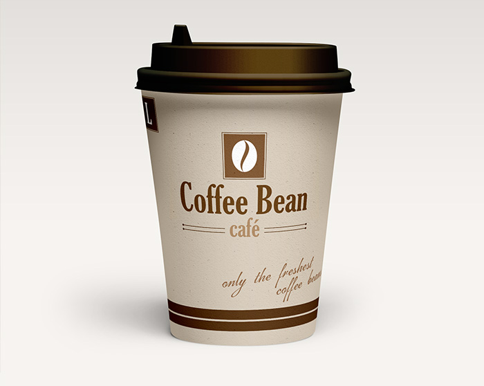 Coffee Bean Café paper cup mockup