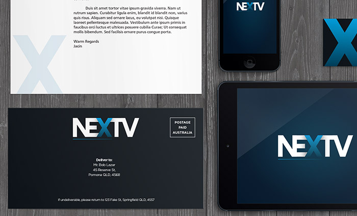 NEXTV Branding Mockup